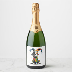 pet dog sparkling wine label
