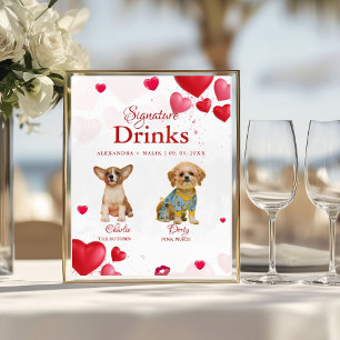 Pet Dog Valentine Signature Drink wedding sign