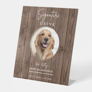 Pet Dog Wedding Signature Drinks Cocktail Bar Pede Pedestal Sign