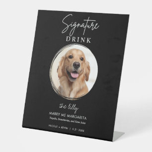 Pet Dog Wedding Signature Drinks Cocktail Bar Pede Pedestal Sign