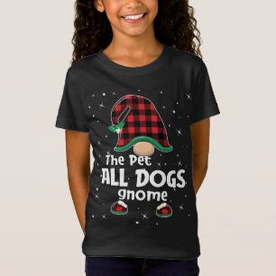 Pet Dogs Gnome Buffalo Plaid Matching Christmas Pa T-Shirt