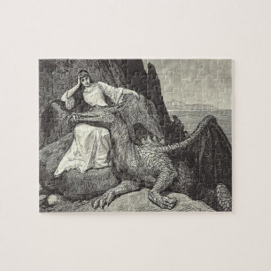 Pet Dragon and Maiden Jigsaw Puzzle