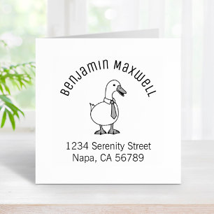 Pet Duck Goose Necktie Arch Address Rubber Stamp