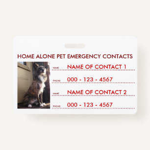 pet emergency contacts ID badge