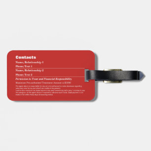 Pet Emergency Information Card v6 Luggage Tag