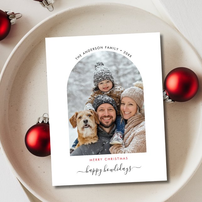 Pet Family Christmas Dog Photo Happy Howlidays Holiday Card (Creator Uploaded)