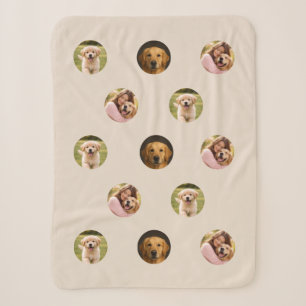 Pet Family Photo Mother's Day Sherpa Blanket Beige