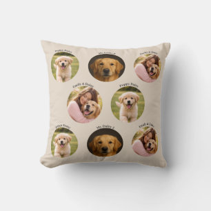 Pet Family Photos Mother's Day Throw Pillow Beige