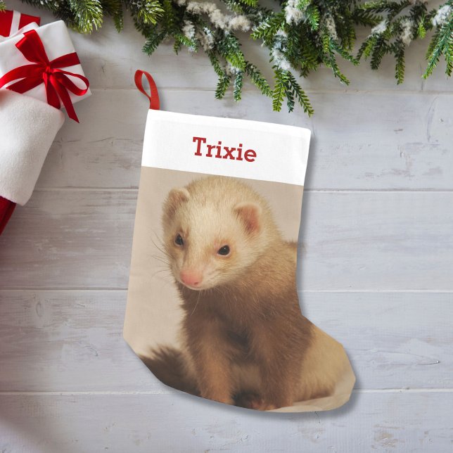 Pet Ferret Lover Photo and Name Personalised Small Christmas Stocking (Creator Uploaded)