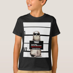 Pet Ferret Tee Funny Ferret, Thief, Mugshot, Gift