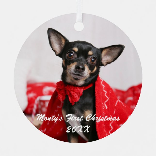 Pet First Christmas Metal Tree Decoration (Front)