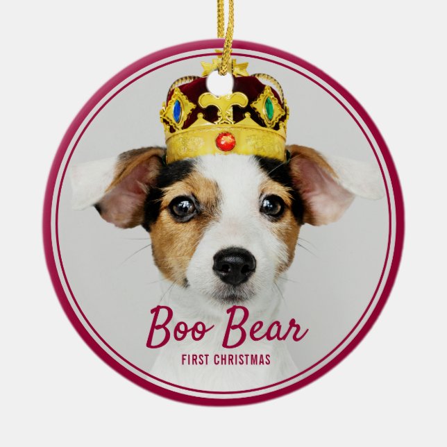 Pet First Christmas Remembrance Holiday Ceramic Tree Decoration (Front)