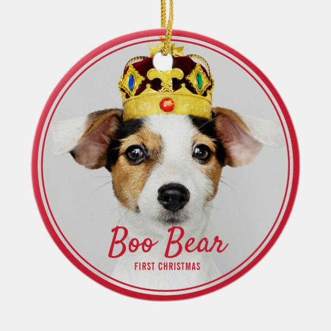 Pet First Christmas Remembrance Holiday Ceramic Tree Decoration (Front)