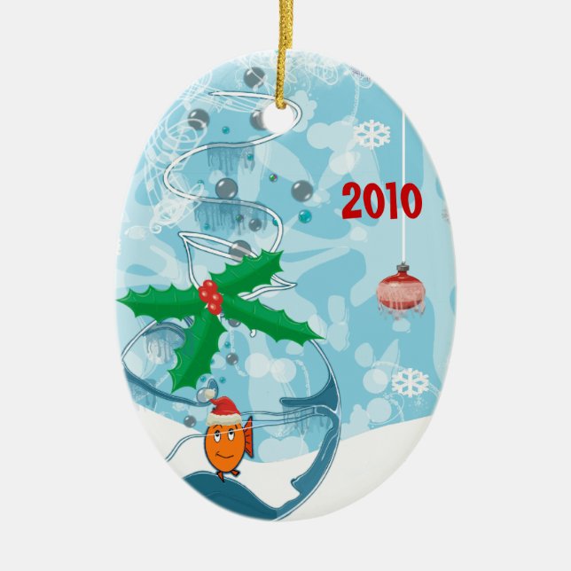 Pet Fish Christmas Couples Photo Ornament (Front)