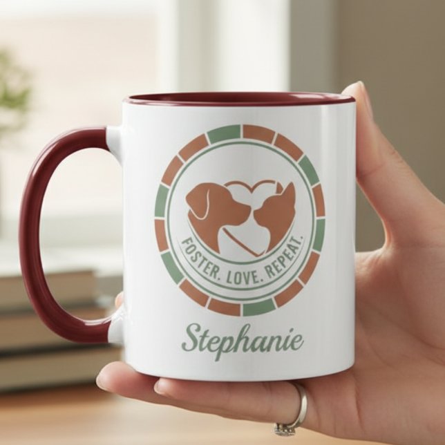 Pet Foster Parent Mug - Dog Cat Heart Design (Pet foster coffee mug)