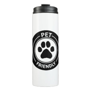 Pet Friendly Bestie Westie Drawn Paw - Black Thermal Tumbler