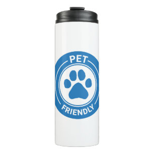 Pet Friendly Bestie Westie Drawn Paw - Blue Thermal Tumbler