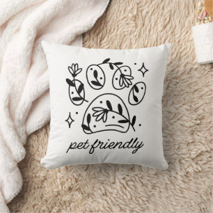 Pet friendly floral dog paw cushion