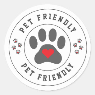 Pet Friendly Label with heart paw