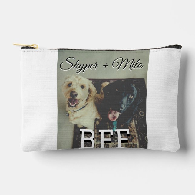 Pet friends besties add name pet photo animal love accessory pouch (Front)