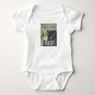 Pet friends besties add name pet photo animal love baby bodysuit