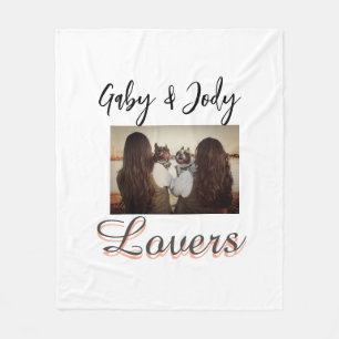 Pet friends besties add name pet photo animal love fleece blanket