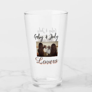 Pet friends besties add name pet photo animal love glass
