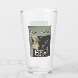 Pet friends besties add name pet photo animal love glass