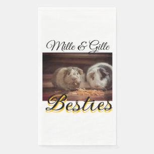 Pet friends besties add name pet photo animal love napkin