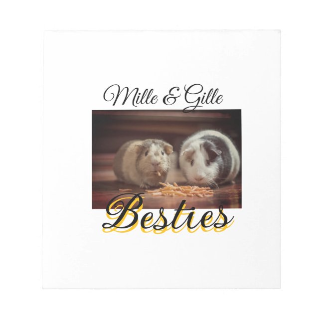 Pet friends besties add name pet photo animal love notepad (Front)