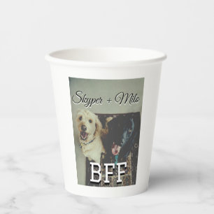 Pet friends besties add name pet photo animal love paper cups