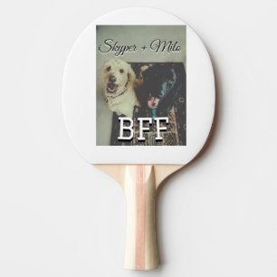 Pet friends besties add name pet photo animal love ping pong paddle