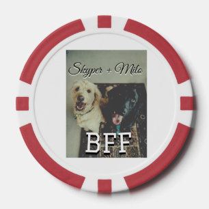 Pet friends besties add name pet photo animal love poker chips