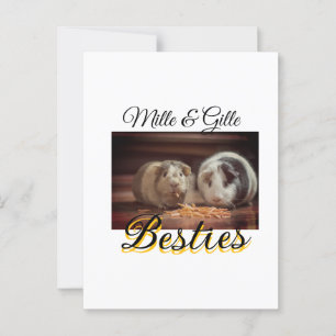 Pet friends besties add name pet photo animal love postcard