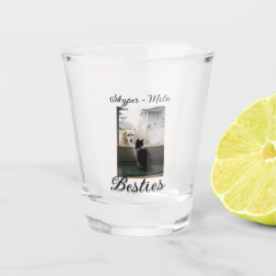 Pet friends besties add name pet photo animal love shot glass