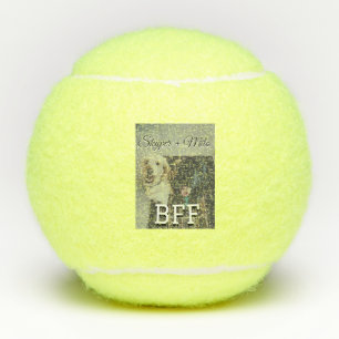 Pet friends besties add name pet photo animal love tennis balls