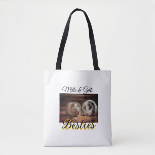 Pet friends besties add name pet photo animal love tote bag