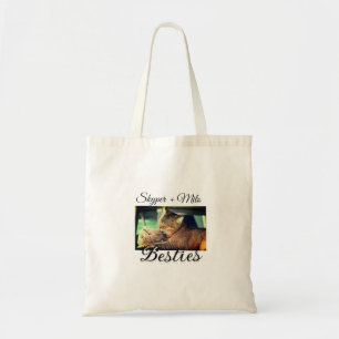 Pet friends besties add name pet photo animal love tote bag