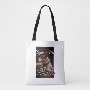 Pet friends besties add name pet photo animal love tote bag