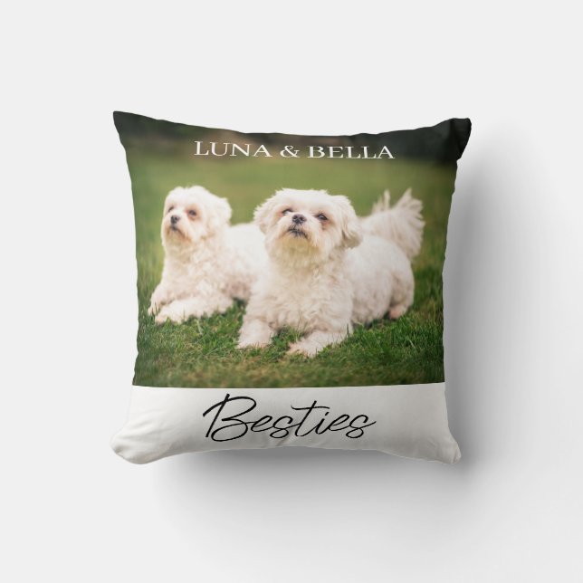 Pet Friends Besties Photo Dog Mum Gift  Cushion (Front)