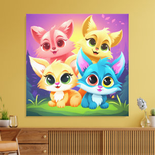 pet friends canvas print