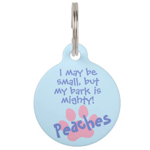 Pet Funny Humour, Paws, Name, Phone & Quote Blue Tag