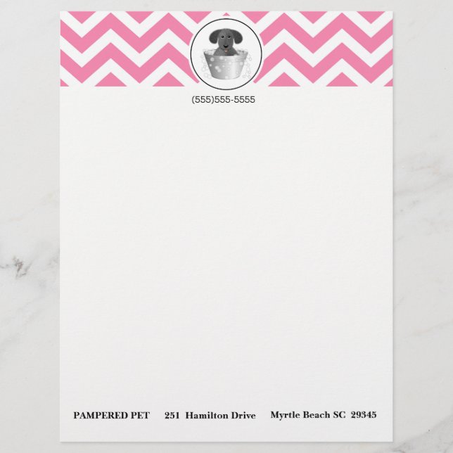 Pet Groomer Business Letterhead Paper (Front)