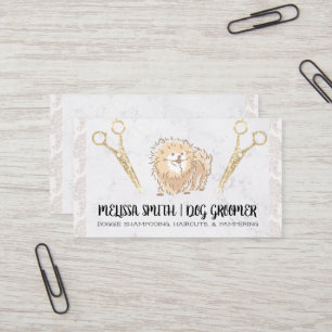 Pet Groomer Cute Pomeranian Animal Care Business Card
