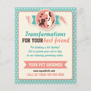Pet Groomer Flyer - Customizable Doublesided