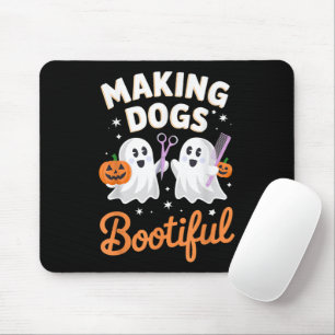 Pet Groomer Funny Halloween Making Dogs Bootiful Mouse Mat