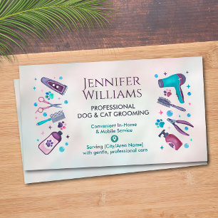 Pet Groomer  In-Home & Mobile Dog & Cat Grooming Business Card