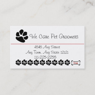Pet Groomer or Shop Customer Loyalty Punch Card