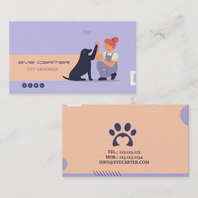 Pet Groomer / Professional Fur Care Card (Front/Back)