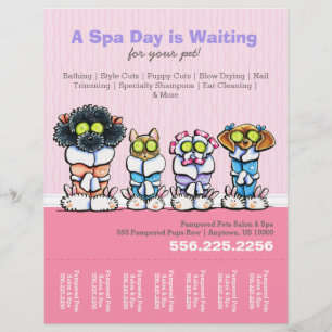 Pet Groomer Spa Dogs Cat Robes Pink Tear Sheet
